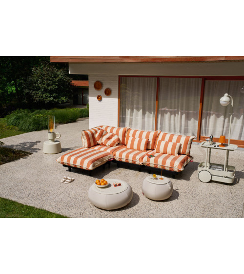 Set lounge modulare da esterno "Paletti Set Large + Table Left Stripe Orange Creme" | BHOME by Arredi Barbàra