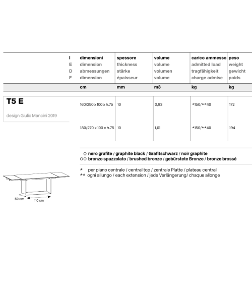 Table haute design T5 E Tonelli | BHOME by Arredi Barbàra