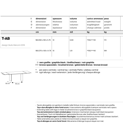 Mesa alta T-AB Tonelli | BHOME by Arredi Barbàra