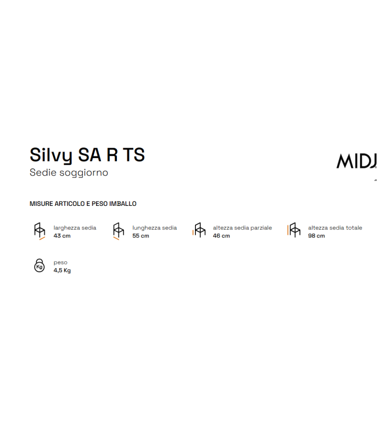 Silvy SA R TS Chair MIDJ | Bhome by Arredi Barbàra