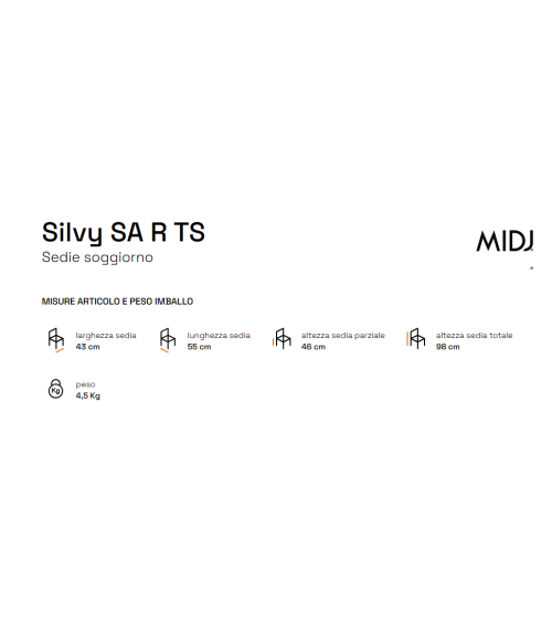 Sedia Silvy SA R TS MIDJ | Bhome by Arredi Barbàra