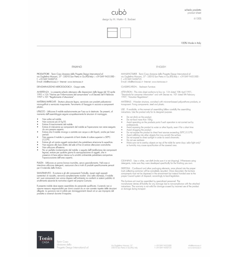 Cubò Nachttisch TONIN CASA | Zeitgenössisches Design | Bhome