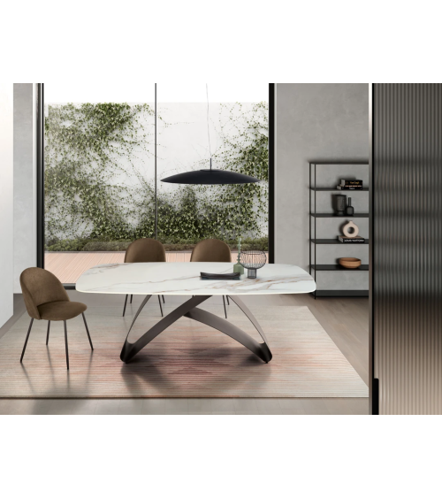 Tavolo fisso “King” 210x110 cm in pietra sinterizzata – IKONE CASA
