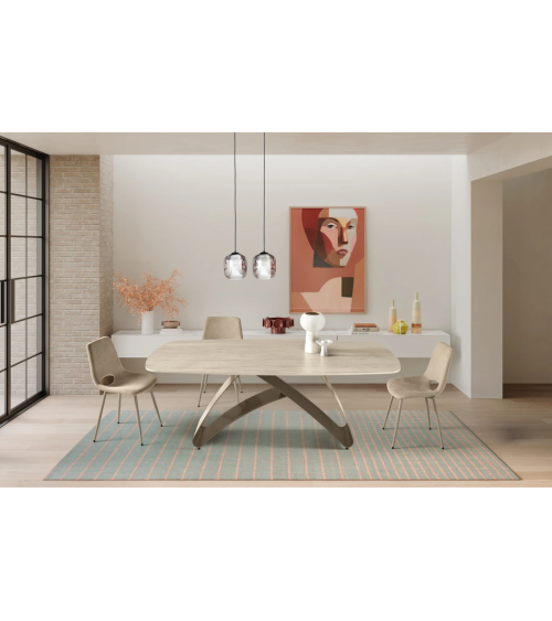 Tavolo fisso “King” 210x110 cm in pietra sinterizzata – IKONE CASA