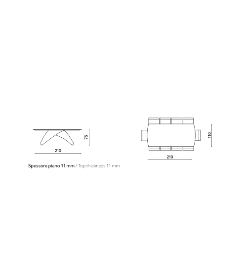 Tavolo fisso “King” 210x110 cm in pietra sinterizzata – IKONE CASA