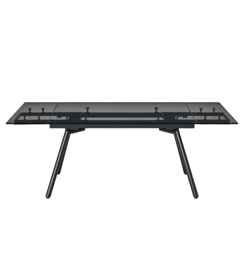 Tao Tisch 160/240 cm in Rauchglas – IKONE Casa