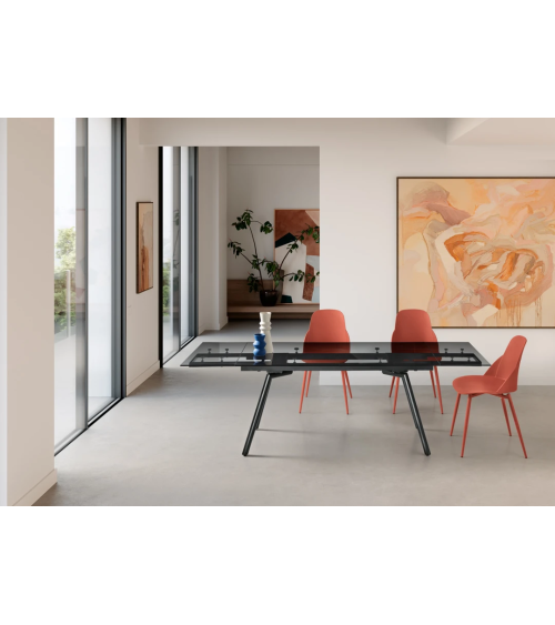 Tavolo Tao 160/240 cm in vetro fumè – IKONE Casa