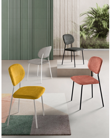 Sedia Ellis imbottita in tessuto – IKONE Casa | BHOME