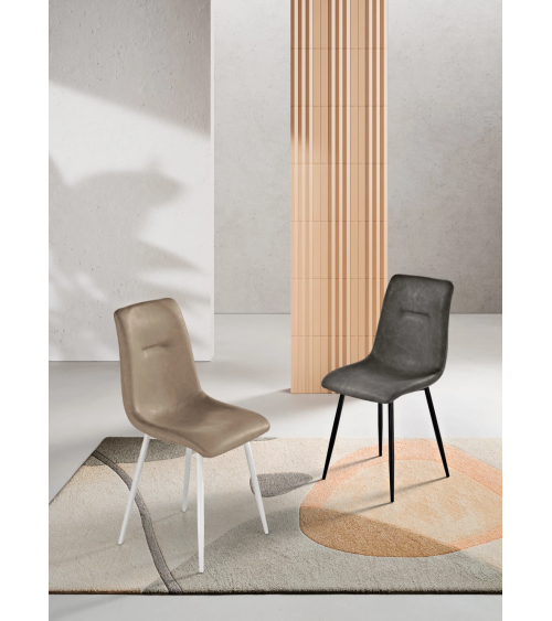 Stuhl „Lily“ mit Kunstlederbezug – IKONE CASA