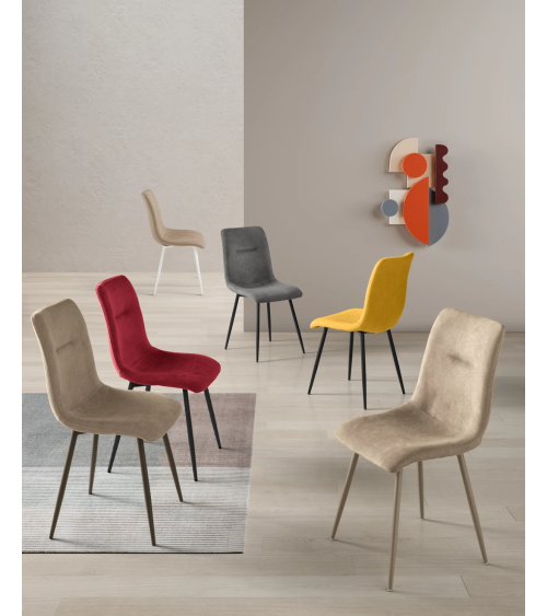Sedia “Mandy” imbottita in tessuto – IKONE CASA