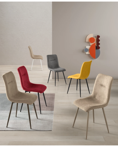 Sedia “Mandy” imbottita in tessuto – IKONE CASA