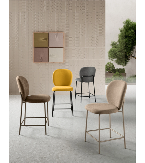 "Oasi" stool upholstered in fabric – IKONE CASA