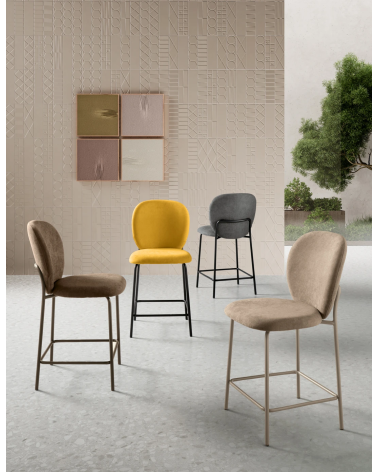 "Oasi" stool upholstered in fabric – IKONE CASA
