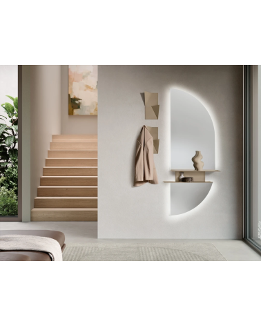 Ingresso “Aura” con specchio, mensola e appendiabiti – IKONE CASA