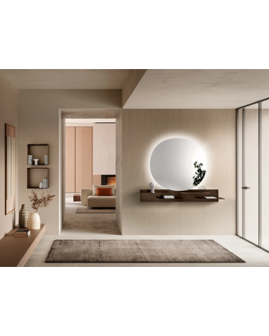 Ingresso “Eclisse” con specchio Dorian e mensola Numa – IKONE CASA