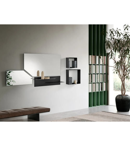 “Orizzonte” entrance with Thalia mirror and shelves – IKONE CASA