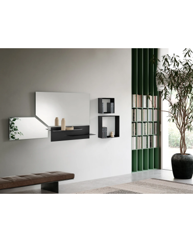 “Orizzonte” entrance with Thalia mirror and shelves – IKONE CASA