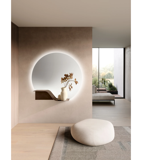 Ingresso “Onda” con specchio Iko LED e mensola Flow – IKONE CASA