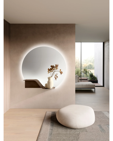 Ingresso “Onda” con specchio Iko LED e mensola Flow – IKONE CASA