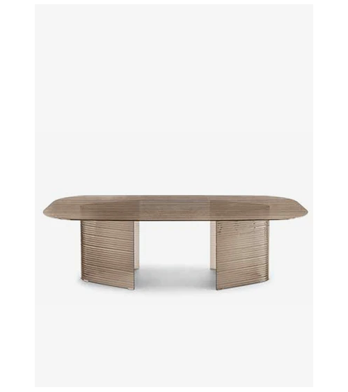 Tavolo “Lovely” in vetro rigato – Capodarte Home | BHOME