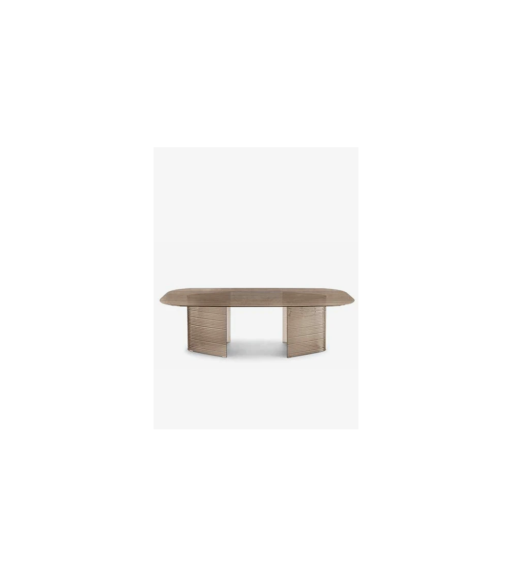 Tavolo “Lovely” in vetro rigato – Capodarte Home | BHOME
