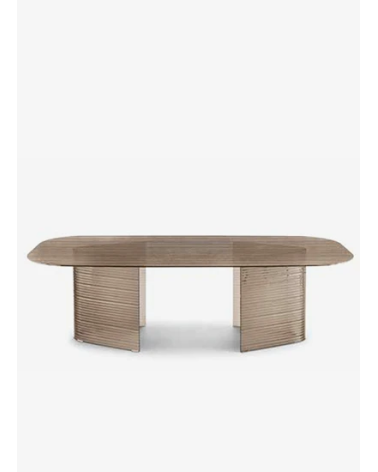 Tavolo “Lovely” in vetro rigato – Capodarte Home | BHOME