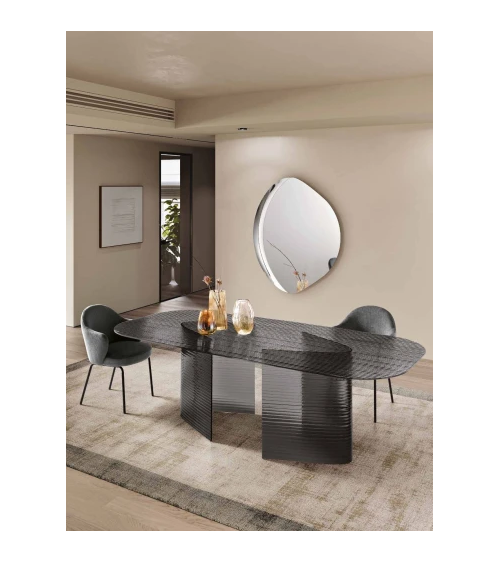 Tavolo “Lovely” in vetro rigato – Capodarte Home | BHOME