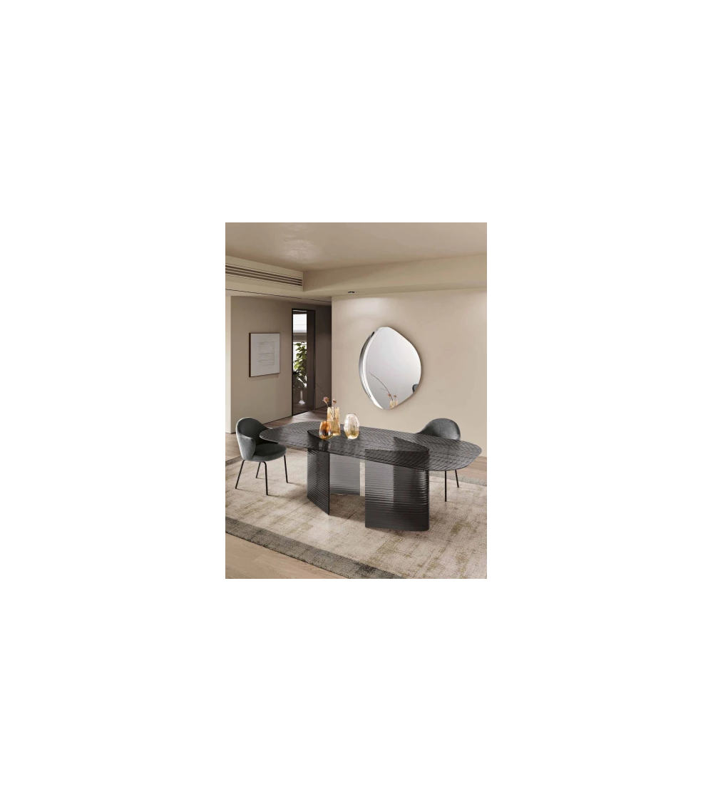 Tavolo “Lovely” in vetro rigato – Capodarte Home | BHOME