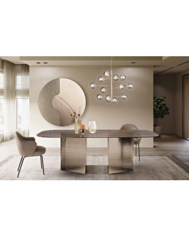 Tavolo “Lovely” in vetro rigato – Capodarte Home | BHOME
