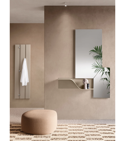 Ingresso “Segno” con specchio Thalia, mensola Flow e appendiabiti – IKONE CASA
