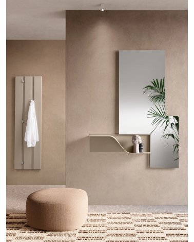 Ingresso “Segno” con specchio Thalia, mensola Flow e appendiabiti – IKONE CASA