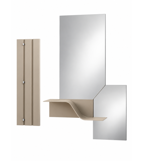 Ingresso “Segno” con specchio Thalia, mensola Flow e appendiabiti – IKONE CASA
