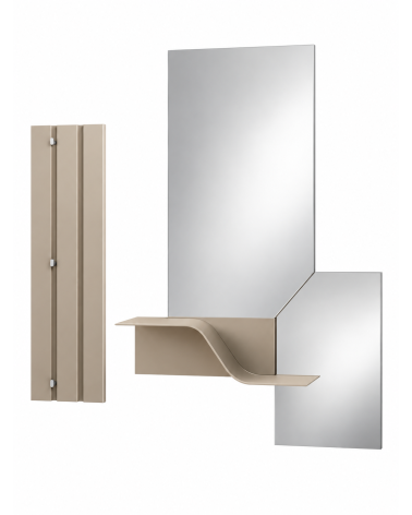 Ingresso “Segno” con specchio Thalia, mensola Flow e appendiabiti – IKONE CASA