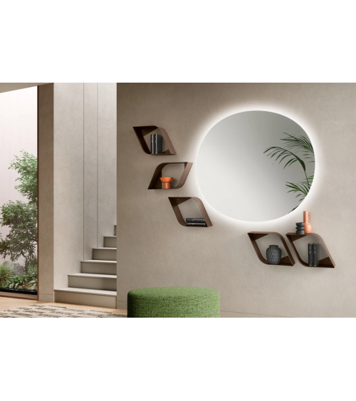 Ingresso “Orbita” con specchio Dorian e 5 mensole Asana – IKONE CASA