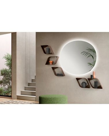 Ingresso “Orbita” con specchio Dorian e 5 mensole Asana – IKONE CASA