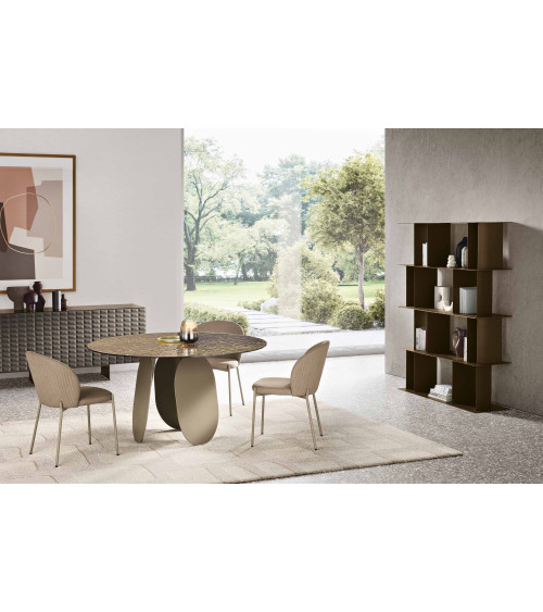 Tavolo tondo “Maya 120/140” in vetro martellato | Capodarte Home