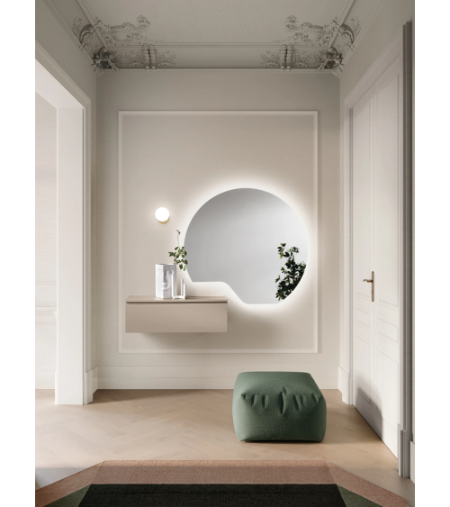 "Nucleo" entrance hall with Iko LED mirror and Adige module – IKONE CASA