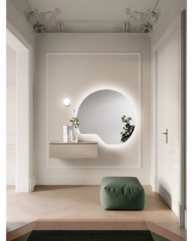 "Nucleo" entrance hall with Iko LED mirror and Adige module – IKONE CASA