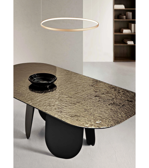 Tavolo “Maya 210/240” in vetro martellato | Capodarte Home