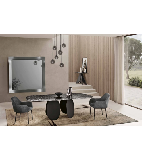 Tavolo “Maya 210/240” in vetro martellato | Capodarte Home