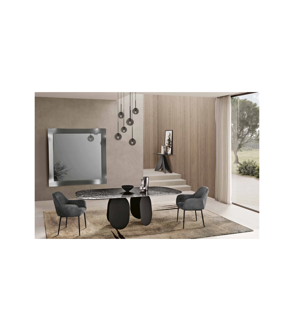 Tavolo “Maya 210/240” in vetro martellato | Capodarte Home