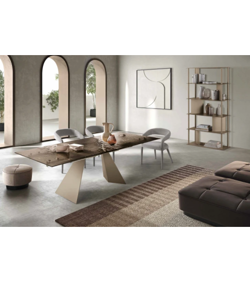 Tavolo allungabile “Waters” in vetro martellato | Capodarte Home