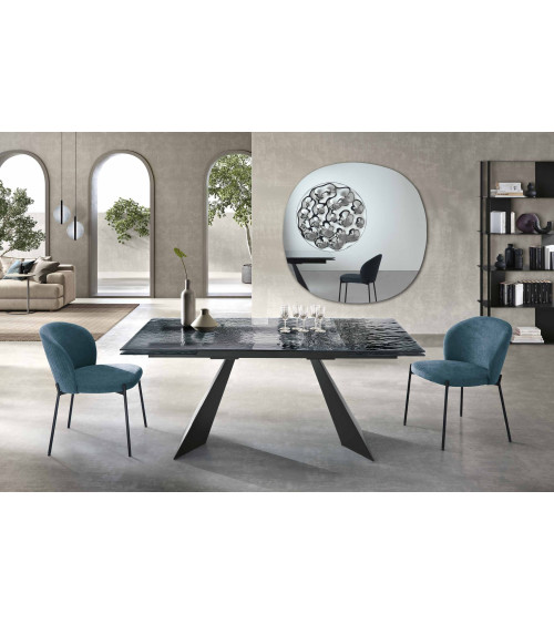 Tavolo allungabile “Waters” in vetro martellato | Capodarte Home