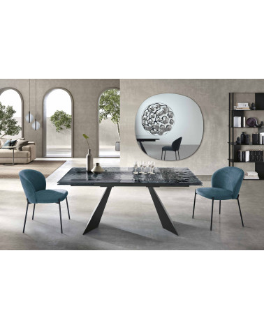 Tavolo allungabile “Waters” in vetro martellato | Capodarte Home