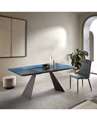 Tavolo allungabile “Waters” in vetro martellato | Capodarte Home
