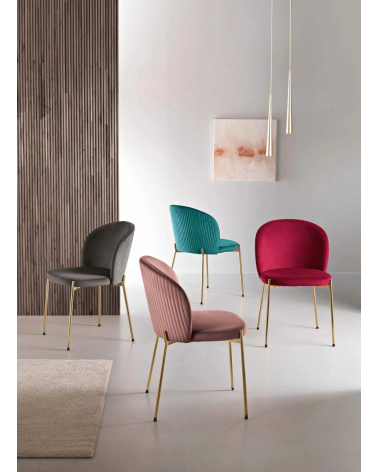 Megan Sedia in Velluto con Struttura Oro | Capodarte