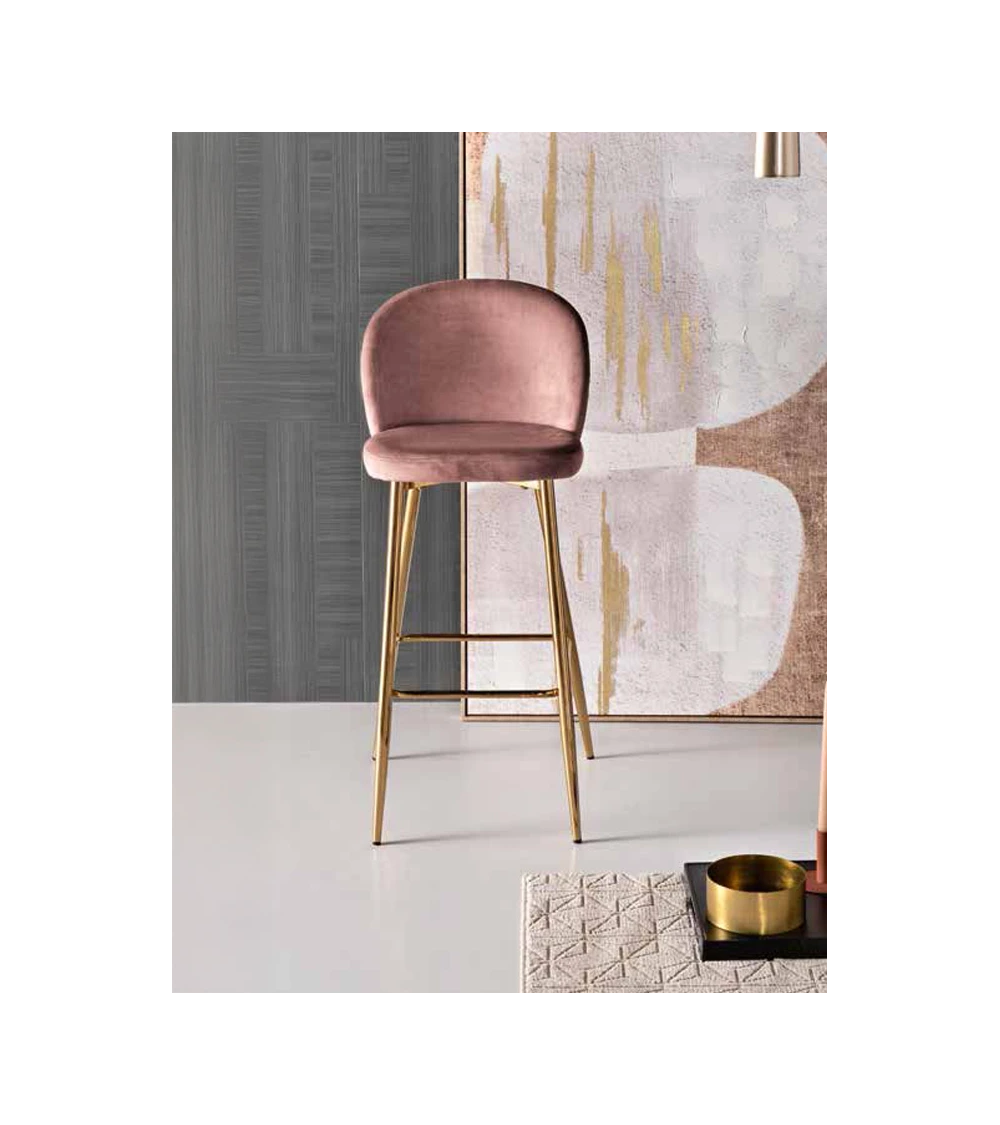Megan Sgabello in Velluto con Struttura Oro | Capodarte