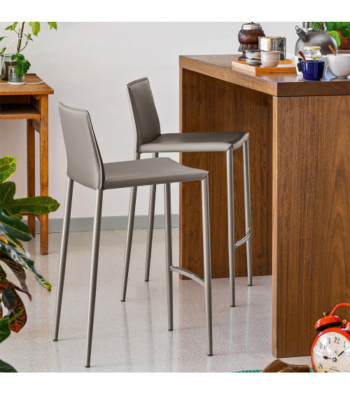 Sgabello BOHEME CB1393 CONNUBIA in Cuoio | BHOME