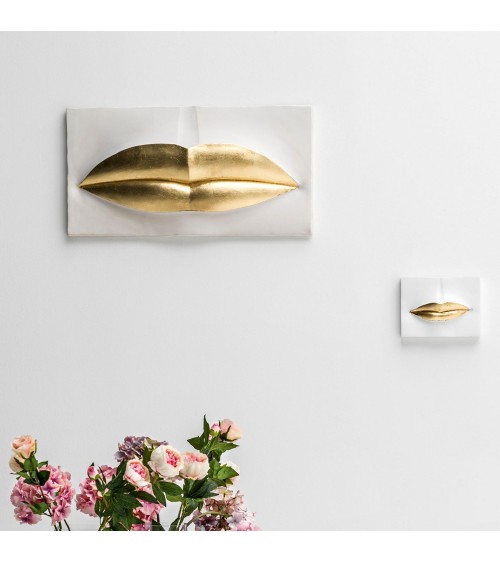 Pannello BOCCA piccolo bianco e foglia oro – ADRIANI E ROSSI | BHOME by Arredi Barbàra