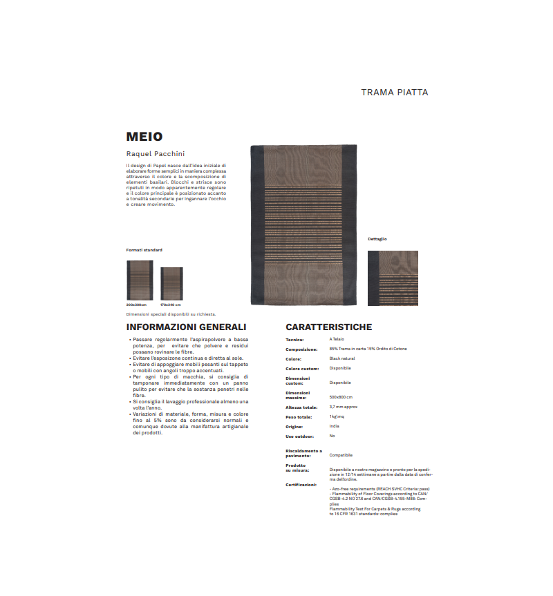 Tapis Meio Black/Natural KARPETA | Bhome by Arredi Barbàra